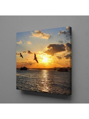 Technopa GÜN DOĞUŞU VE BATIŞI KUŞLAR KANVAS TABLO - 80x80cm