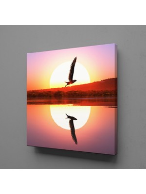 Technopa GÜN DOĞUŞU VE BATIŞI KUŞ KANVAS TABLO - 200x200cm