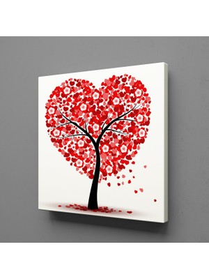 Technopa Kalplerden Ağaç Kanvas Tablo 30X30CM