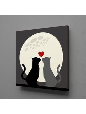 Technopa İKİ KEDİ KANVAS TABLO - 190x190cm