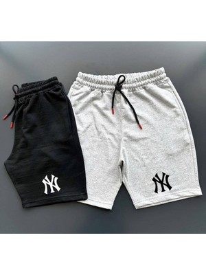 İnsane Minds Erkek Baskılı Cep Detaylı Penye Şort 2'li