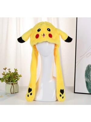 Piraye Gift Pokemon Pikachu Hareketli ve Işıklı Peluş Şapka