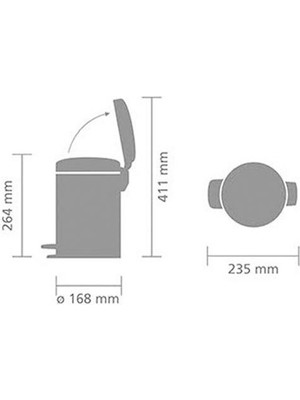 Brabantia 112164 Pedallı Çöp Kutusu 3 lt