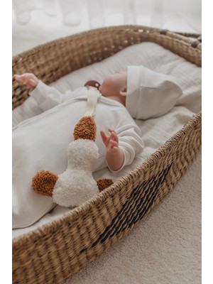 Bohemoon Teddy Duck Emzik Askısı El Yapımı Beyaz Camel Renkli Yumuşak Elyaf 0+ Yaş