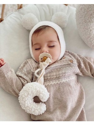 Bohemoon Teddy Moon Naturel Beyaz Emzik Askısı El Yapımı Yumuşak Elyaf Dolgu Özellikli