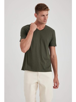 DeFacto Slim Fit V Yaka Tişört  B0646AXNS