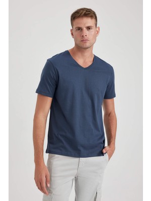 DeFacto Slim Fit V Yaka Tişört  B0646AXNS