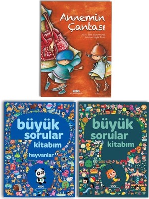 Büyük Sorular Kitabım + Büyük Sorular Kitabım Hayvanlar + Annemin Çantası 3'lü Set