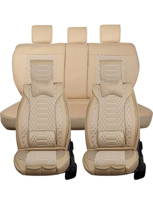 Fresh Start Audi A6 Serisi Uyumlu Lüx Deri Oto Koltuk Kılıfı Ön Arka Takım Royal Serisi Bej