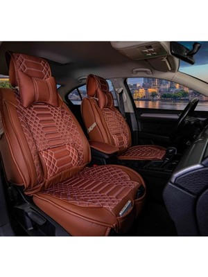 Fresh Start honda Legend Uyumlu Lüx Deri Oto Koltuk Kılıfı Ön Arka Takım Royal Serisi Tarçın