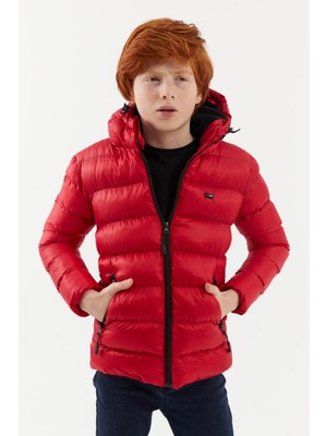 River Club  Erkek Çocuk Su ve Rüzgar Geçirmez Polarlı Kapüşonlu Mont RMK-004