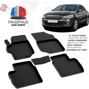 Citroen C-Elysee 4D Havuzlu Paspas 2012 Model Ve Sonrası