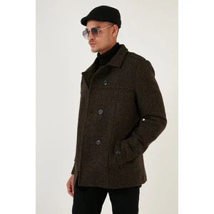 Slim Fit Cepli Pamuklu Kaşe Kaban Erkek Kaban 5841015