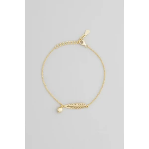 So CHIC Mistik Tüy 18 Ayar Sarı Altın Kaplama 20 cm Gümüş Minimal Bileklik