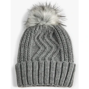 Örgü Bere Peluş Ponponlu