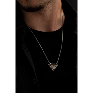 Osmanlı Gümüş Erkek Gümüş Kolye - Allah Yazılı Arka Tarafında Ayetel Kürsi Dualı Gümüş Çevşen