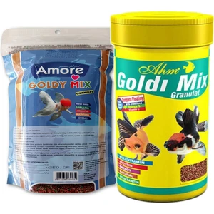 Goldy Mix %37 Protein 250 gr Easy-Fill-Pack ve 1000 ml Box Ahm Gold Mix Japon Balık Yemi
