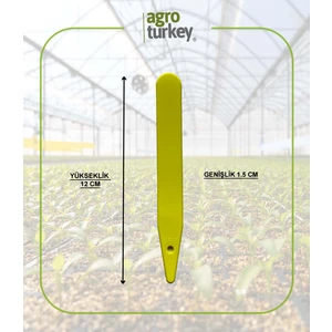 Agro Turkey | Bitki Etiketi - Fidan Etiketi - Fide Tanıma Etiketi - 100 Adet - Sarı - 1.5 X 12.5 Cm