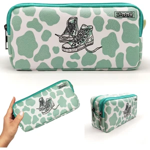 Kalem Kutusu Inek Kalemkutu Vegan Deri Iki Bölmeli Kalemlik - Yeşil