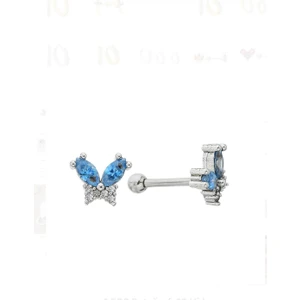 By Dilek Çetin Accessory Mavi Kelebek Figürlü Kıkırdak Helix Tragus Piercing (1 Adet)