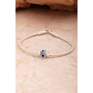 Sümer Telkari Kazaziye Işlemeli Dorissa Nazar Boncuklu Gümüş Bileklik 4404