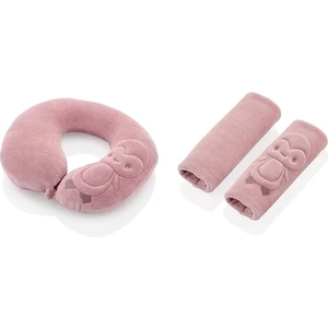 Bebek Boyun Koruyucu Emniyet Kemeri + Yastık Oto Güvenlik Seti Pembe