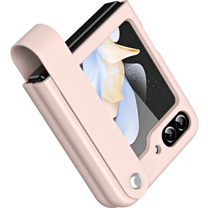 Hongshou-Samsung Galaxy Z Flip5 Için El Kayışı Tipi Pu Kılıf (Yurt Dışından)