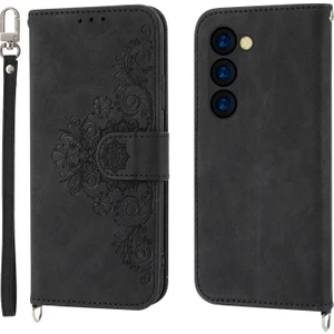 Hongshou-Samsung Galaxy Z Fold5 Için Çiçekler Kabartmalı Deri Kılıf (Yurt Dışından)