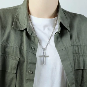 Erkek Kolyeler Kadın Kolyeler Pandantifler Kolyeler Paslanmaz Çelik Kolyeler Çift Kolyeler Punk Kolyeler Paslanmaz Çelik Retro Haç (Çelik) (Yurt Dışından)