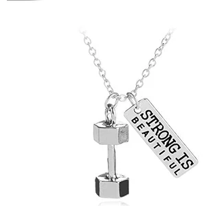 Ağırlık Mukavemet Zinciri Spor Salonu Aksesuarları, Serin Titanyum Çelik Dambıl Kolye Halter Spor Kolye Takı Çift Hediye (Yurt Dışından)