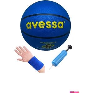 Brc Basket Topu Unisex Kauçuk Soft Touch Basketbol Topu Mavi + Pompa + Havlu Bileklik
