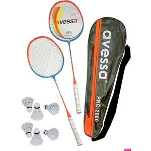 PRO-2000 Çantalı Profesyonel Badminton Raketi Seti + 6 Adet Badminton Topu