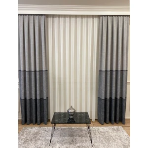 Keten Zemin Örgü Detaylı Desen 1/2,50 Pile Fon Perde