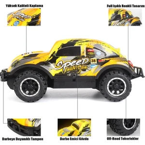Full Fonksiyon LED Işıklı Gövde 1:24 Off Road Şarjlı Uzaktan Kumandalı Yarış Arabası