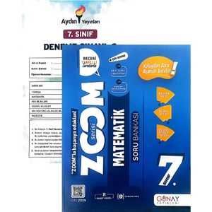 Günay Yayınları 7.Sınıf Zoom Matematik Soru Bankası-Yeni Baskı-(Aydın Yayınları Denemeli)