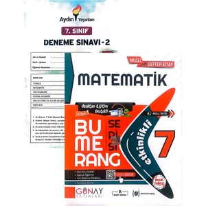 Günay Yayınları 7.Sınıf Bumerang Matematik Defter&kitap-Yeni Baskı-(Aydın Yayınları Denemeli)