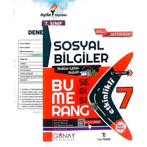 Günay Yayınları 7.Sınıf Bumerang Sosyal Bilgiler Defter&kitap-Yeni Baskı-(Aydın Yayınları Denemeli)