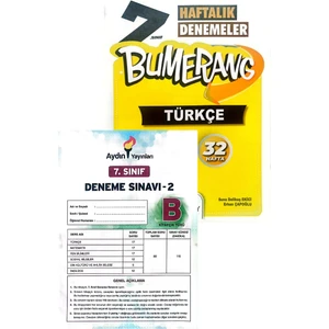 Günay Yayınları 7.Sınıf Bumerang Türkçe Deneme-Yeni Baskı-(Aydın Yayınları Denemeli)