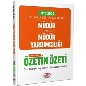 Editör Yayınları 2024 MEB EKYS Müdür ve Müdür Yardımcılığı Özetin Özeti