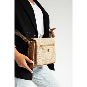 Just Polo  Just Polo Kadın Vizon Taba Üç Bölmeli Çapraz Postacı ve Omuz Çantası 29X20CM MDS4013