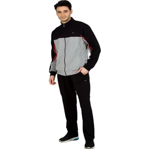 Marco Ferry Gri Melanj Erkek Yarım Balıkçı Yaka Büyük Beden Eşofman Takımı EDY201433G