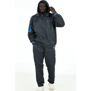 Enrico Ferry Antrasit Erkek Yarım Balıkçı Yaka Kapüşonlu Marathon Büyük Beden Eşofman Takım EDY2530A