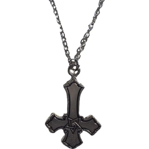 Metal Giyim Zincirli Ters Haç Kolye