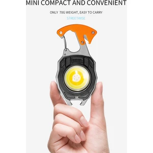 Robocop Pro Kamp Feneri Çok Fonksiyonlu Fener Anahtarlık USB Çakmak Cam Kırıcı Kemer Kesici W5147