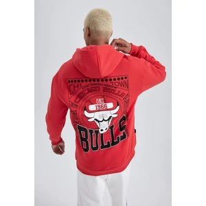 DeFactoFit NBA Chicago Bulls Boxy Fit Kapüşonlu Kalın Sweatshirt Z4629AZ23AU