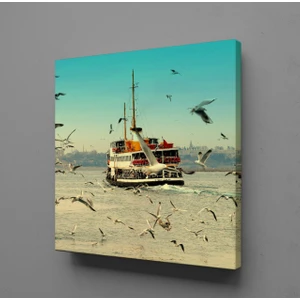 Tekne Martılar Kanvas Tablo 60X60CM