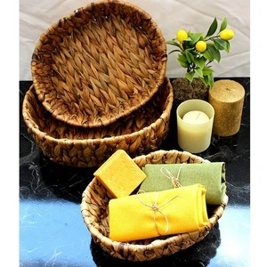 Rossel Premium 3'lü Oval Hasır Sepet