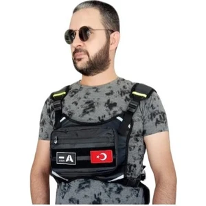 Bike Sky  Motobros Motorcu Göğüs Çantası Reflektörlü Su Geçirmez Kan Grubu A-