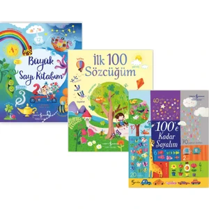 Büyük Sayı Kitabım - Ilk 100 Sözcüğüm - 100'E Kadar Sayalım - 3 Kitap Set