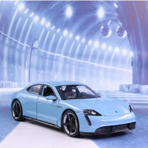 Porsche Taycan Turbo S 1:24 Maket Model Araba Bebe Mavisi Birebir
